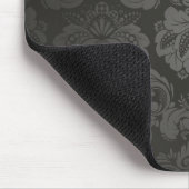 Elegante zwarte damast muismat (Hoek)