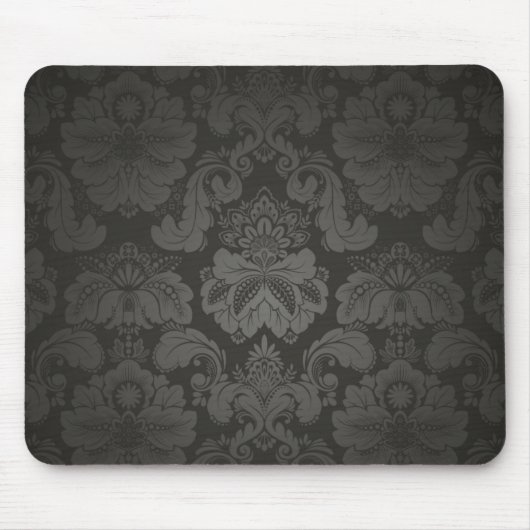 Elegante zwarte damast muismat (Voorkant)