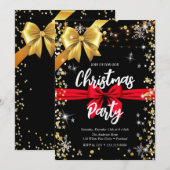 Elegante zwarte diamant, gouden lint, confetti kaart (Voorkant / Achterkant)