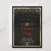 Elegante Zwarte Diamanten Frame Kerstmis Kaart (Voorkant)