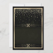 Elegante Zwarte Diamanten Frame Kerstmis Kaart (Achterkant)