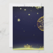 Elegante zwarte diamanten sterren kerst kaart (Achterkant)