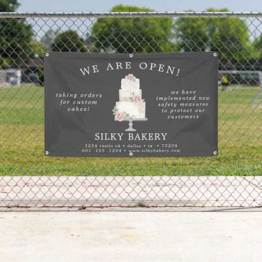 Elegante zwarte drie-tier Cake Store Banner (Insitu)