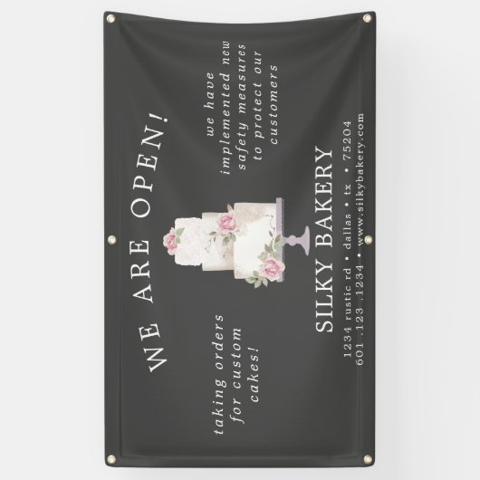 Elegante zwarte drie-tier Cake Store Banner (Verticaal)
