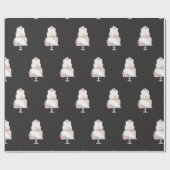 Elegante zwarte drielaagse taart cadeaupapier (Vlak)