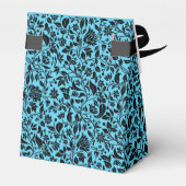 Elegante zwarte en Blauwgroen blauwe bruiloft Bedankdoosjes (Achterkant)