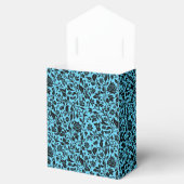 Elegante zwarte en Blauwgroen blauwe bruiloft Bedankdoosjes (Geopend)