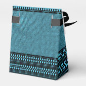 Elegante zwarte en Blauwgroen blauwe bruiloft Bedankdoosjes (Achterkant)