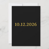 Elegante zwarte en bordeauxrode bloemsave the date (Achterkant)