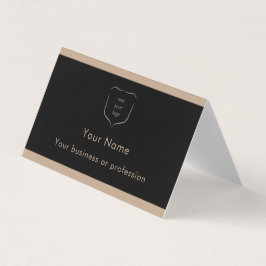 Elegante zwarte en bruine logo QR-code professione Visitekaartje