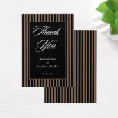Elegante zwarte en bruine strepen Dank u kaart (Bureau)