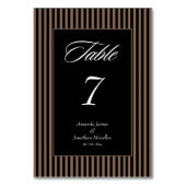 Elegante zwarte en bruine strepen kaart (Achterkant)