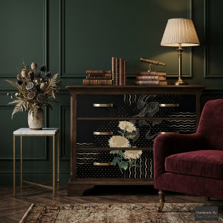 Elegante zwarte en crèmekleurige Imperial Blossom Tissuepapier