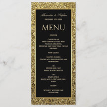 Elegante Zwarte en Glitter Gouden Bruiloft