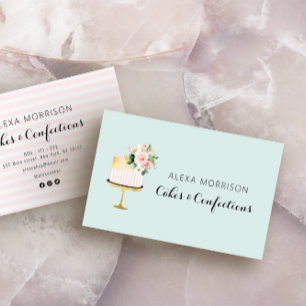 elegante zwarte en goudblauwe gebak visitekaartje