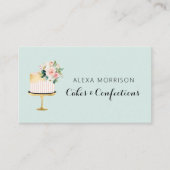 elegante zwarte en goudblauwe gebak visitekaartje (Voorkant)