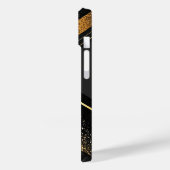 Elegante Zwarte en Gouden Abstracte Achtergrond Case-Mate iPhone Case (Achterkant / Links)