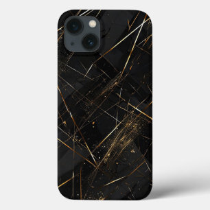 Elegante Zwarte en Gouden Abstracte Achtergrond Case-Mate iPhone Case