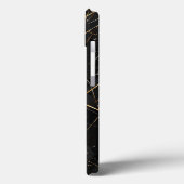 Elegante Zwarte en Gouden Abstracte Achtergrond Case-Mate iPhone Case (Achterkant / Links)