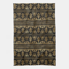 Elegante zwarte en gouden art deco vintage uit de theedoek