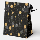 Elegante zwarte en gouden ballonnen bedankdoosjes (Achterkant)