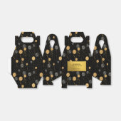 Elegante zwarte en gouden ballonnen bedankdoosjes (Uitgevouwen)