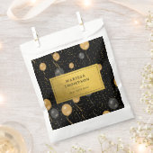 Elegante zwarte en gouden ballonnen bedankzakje (Geknipt)