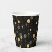 Elegante zwarte en gouden ballonnen papieren bekers (Links)