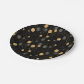 Elegante zwarte en gouden ballonnen papieren bordje (Gekanteld)