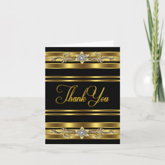 Elegante zwarte en gouden bedankkaartjes bedankkaart