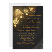 Elegante zwarte en gouden bloemen bruiloftsinvatie