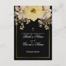 Elegante zwarte en gouden bloemengebruik feest 
