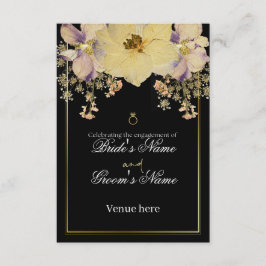 Elegante zwarte en gouden bloemengebruik feest kaart