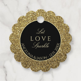 Elegante Zwarte En Gouden Bruiloft Bedankjes Labels