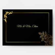 Elegante zwarte en gouden bruiloft