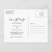 Elegante zwarte en gouden Confetti - Save the Date Aankondigingskaart (Achterkant)