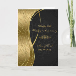 Elegante zwarte en gouden damasten kaart