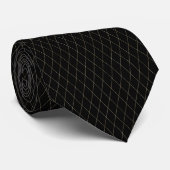 Elegante zwarte en gouden diamanten das (Opgerold)