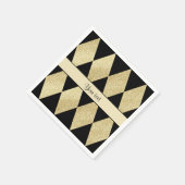 Elegante zwarte en gouden diamanten servet (Hoek)