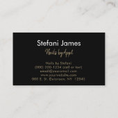 Elegante zwarte en gouden folie tijgerborstelstree visitekaartje (Achterkant)