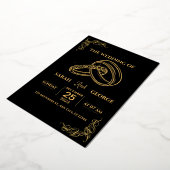 Elegante zwarte en gouden folie trouwkaart folie uitnodiging (Gedraaid)