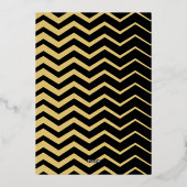 Elegante zwarte en gouden folie trouwuitnodiging folie uitnodiging (Achterkant)