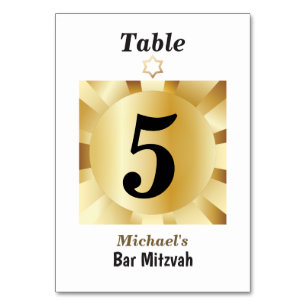 Elegante zwarte en gouden geometrische Bar Mitzvah Kaart