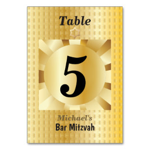 Elegante zwarte en gouden geometrische Bar Mitzvah Kaart