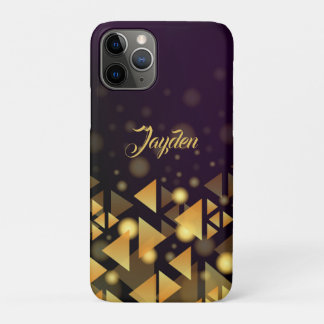 Elegante zwarte en gouden geometrische driehoeken Case-Mate iPhone case