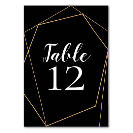 Elegante zwarte en gouden geometrische kader trouw kaart