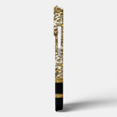 Elegante zwarte en gouden glitter Case-Mate iPhone case (Achterkant / Links)