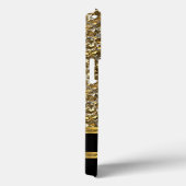 Elegante zwarte en gouden glitter Case-Mate iPhone case (Achterkant / Rechts)