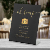Elegante Zwarte En Gouden Handtekening Script Oh S Reclamebord Met Voetstuk