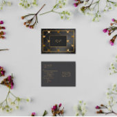 Elegante zwarte en gouden harten RSVP Uitnodiging Briefkaart